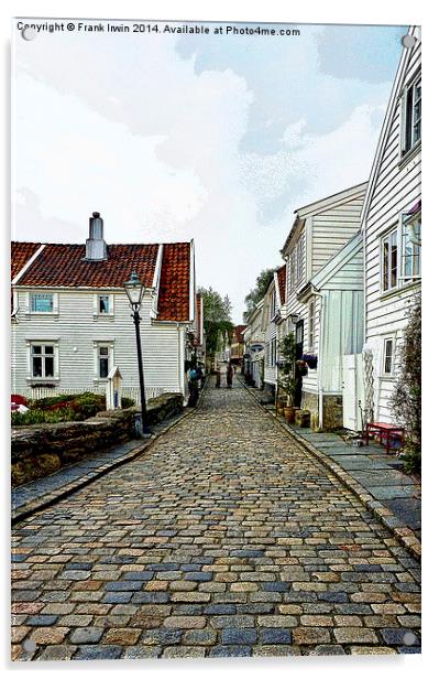 A typical street in Old Stavanger (Artistically do Acrylic by Frank Irwin