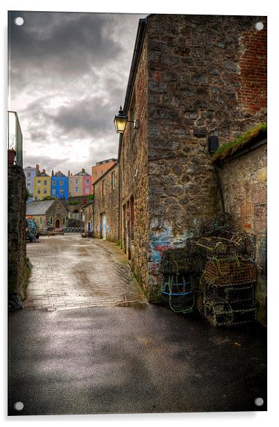 Tenby Harbour Alleyways Acrylic by Simon West