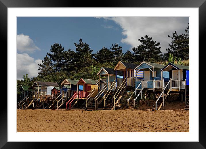 Beach Huts at Wells Framed Mounted Print by Mark Bunning