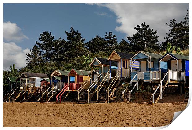 Beach Huts at Wells Print by Mark Bunning