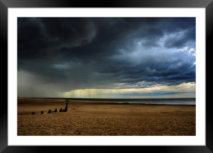 Storm clouds over Wells beach Framed Mounted Print by Mark Bunning