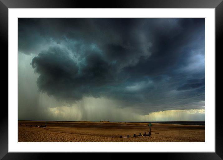 Storm clouds over Wells beach 2 Framed Mounted Print by Mark Bunning