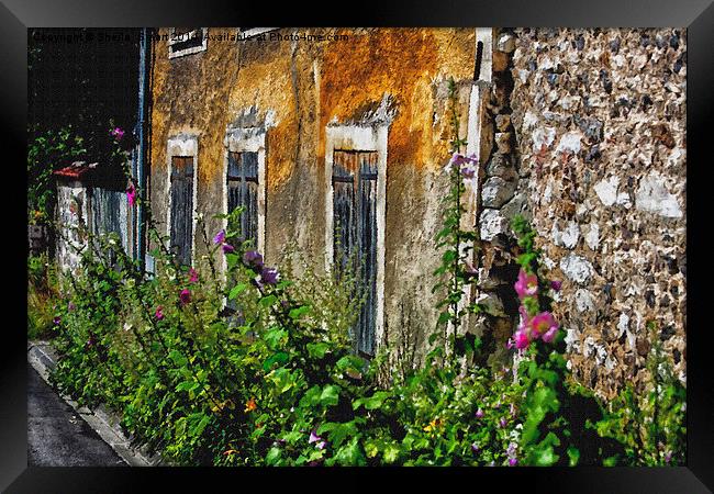 Cottage in Giverny, France Framed Print by Sheila Smart