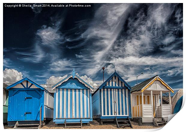 Beach huts at Southend Print by Sheila Smart