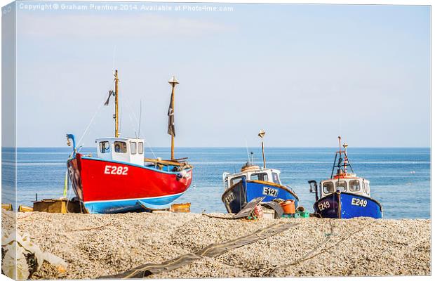 Colourful Fishing Boats Canvas Print by Graham Prentice