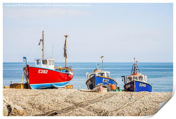 Colourful Fishing Boats Print by Graham Prentice