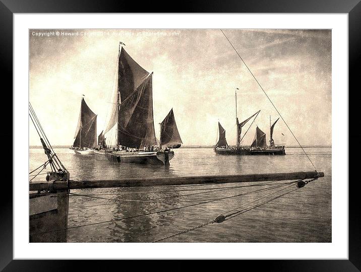 Maldon Barge Match 2010 vintage effect Framed Mounted Print by Howard Corlett