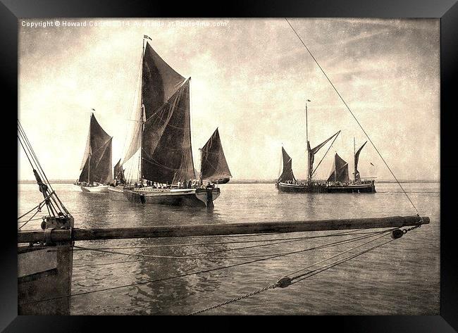 Maldon Barge Match 2010 vintage effect Framed Print by Howard Corlett