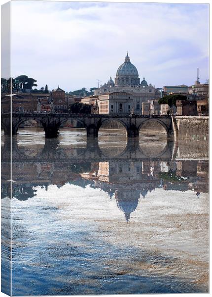 Rome Reflected Canvas Print by Laura Witherden