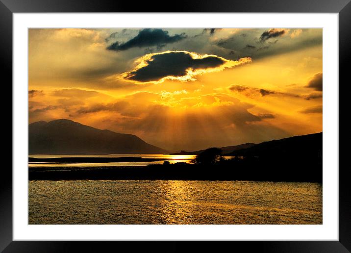 Sunset Over Loch Alsh Framed Mounted Print by Jacqi Elmslie