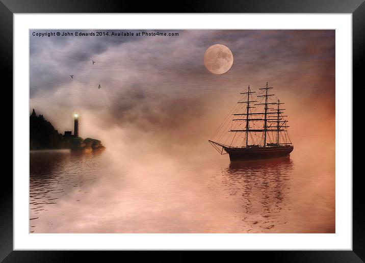 Evening Mists Framed Mounted Print by John Edwards