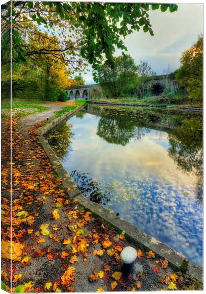 Reflections At The Canal Canvas Print by Ian Mitchell