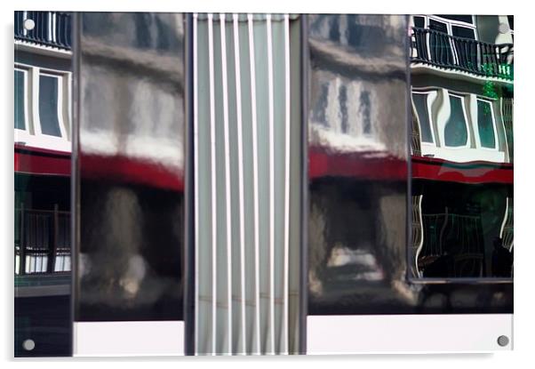 Relections on a tramway 1 Acrylic by Jose Manuel Espigares Garc