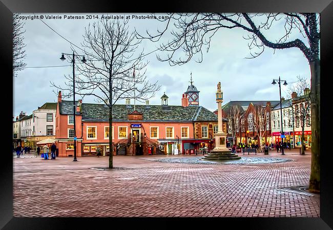 Carlisle Main Square Framed Print by Valerie Paterson