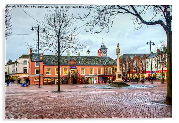 Carlisle Main Square Acrylic by Valerie Paterson