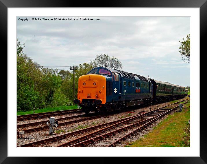 Deltic at Corfe Framed Mounted Print by Mike Streeter