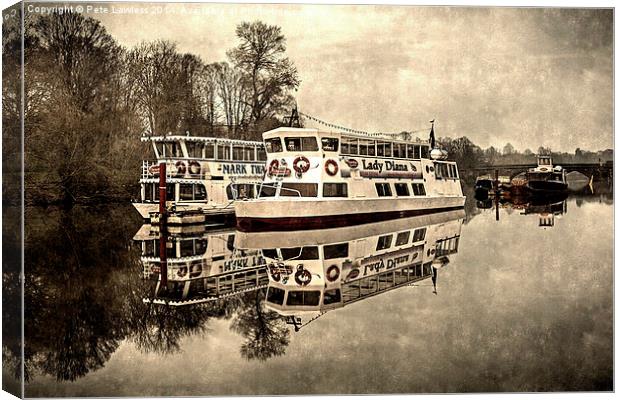 River Boats River Dee Chester Canvas Print by Pete Lawless