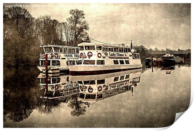 River Boats River Dee Chester Print by Pete Lawless