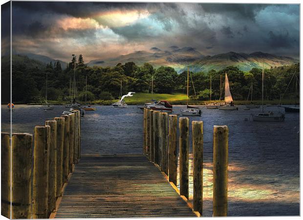 Sunrise over  Windermere. Canvas Print by Irene Burdell