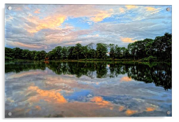 Chard Reservoir at Dawn Acrylic by Darren Galpin