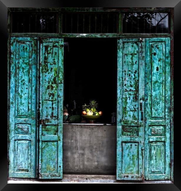 Mysterious Blue doorway. Framed Print by Robert Murray