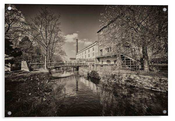 Coldharbour Mill in mono Acrylic by Rob Hawkins
