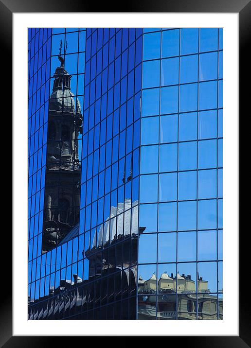 Old and New, a reflection Framed Mounted Print by Nick Fulford