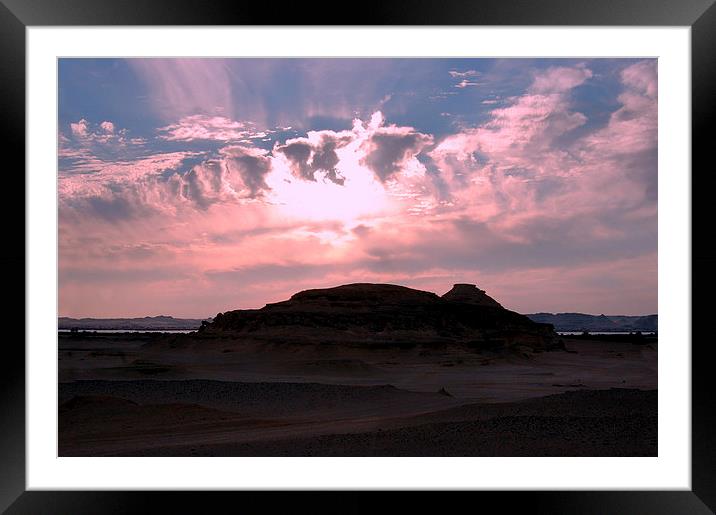 Desert Sunset Framed Mounted Print by Jacqueline Burrell