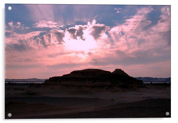 Desert Sunset Acrylic by Jacqueline Burrell
