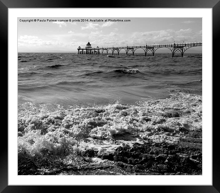 Clevedon Pier-Grade 1 listed Framed Mounted Print by Paula Palmer canvas