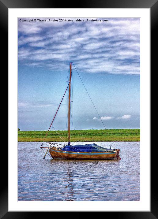 Yacht on the river Framed Mounted Print by Thanet Photos