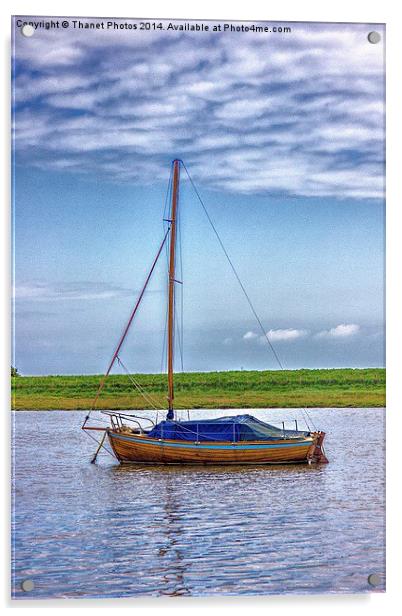 Yacht on the river Acrylic by Thanet Photos