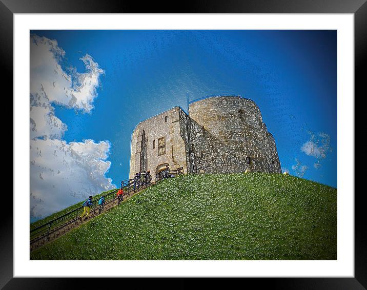 Clifford's Tower in York  historical building with Framed Mounted Print by Robert Gipson