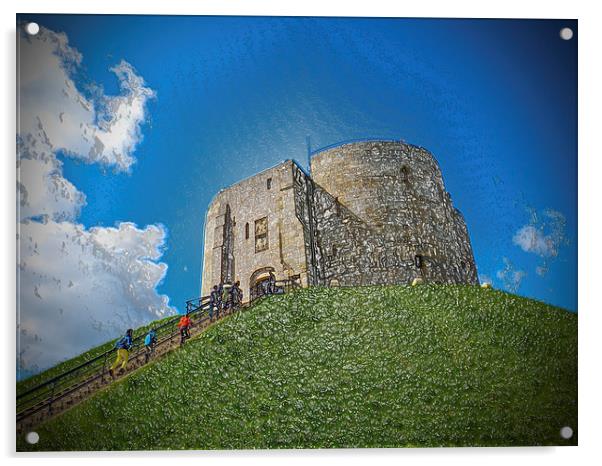 Clifford's Tower in York  historical building with Acrylic by Robert Gipson