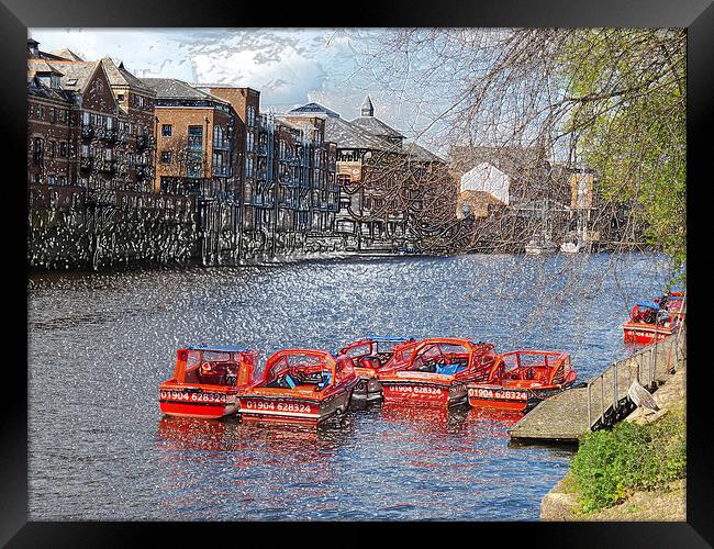 York pleasure in the river Ouse, boats in plastic  Framed Print by Robert Gipson