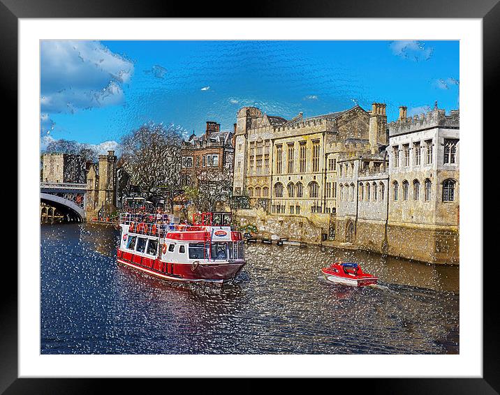 York Guildhall with river boat on the river Ouse.  Framed Mounted Print by Robert Gipson
