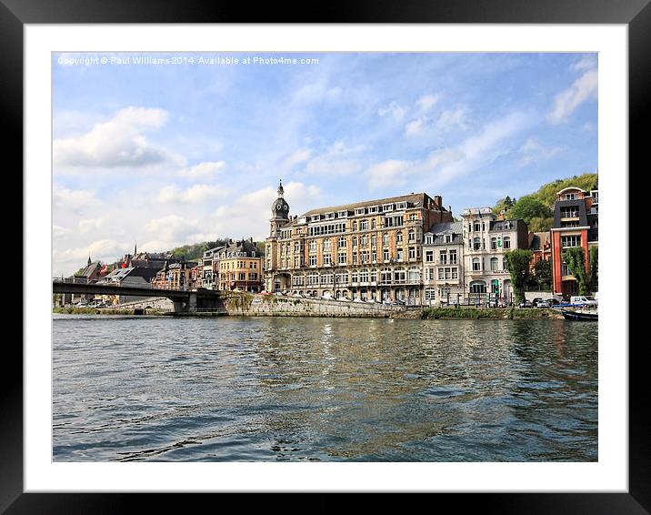 The Meuse Embankment at Dinant Framed Mounted Print by Paul Williams