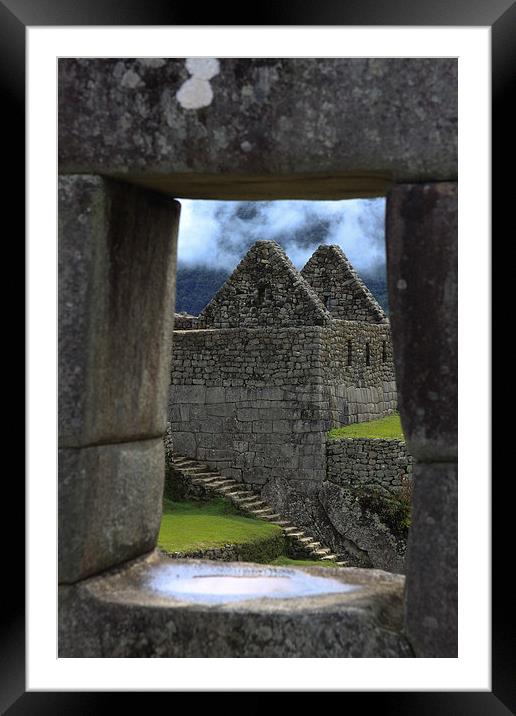Window on Machu Picchu Framed Mounted Print by Nick Fulford