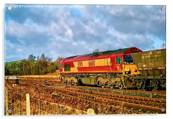 Diesel Freight Locomotive Acrylic by Paul Williams