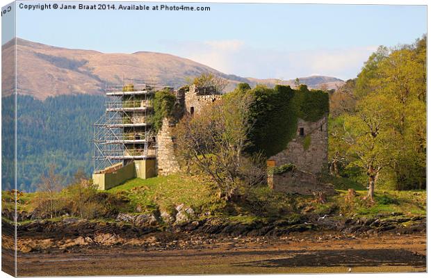 Old Castle Lachlan, Strathlachlan A Canvas Print by Jane Braat