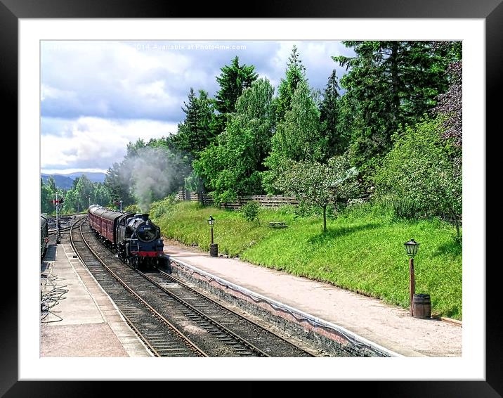 Arriving at Boat of Garten Station Framed Mounted Print by Paul Williams