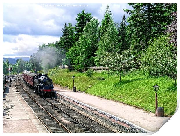 Arriving at Boat of Garten Station Print by Paul Williams