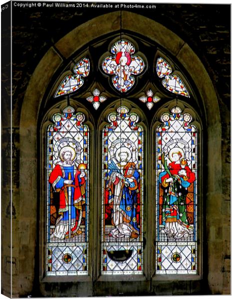 Church Stained Glass Window Canvas Print by Paul Williams