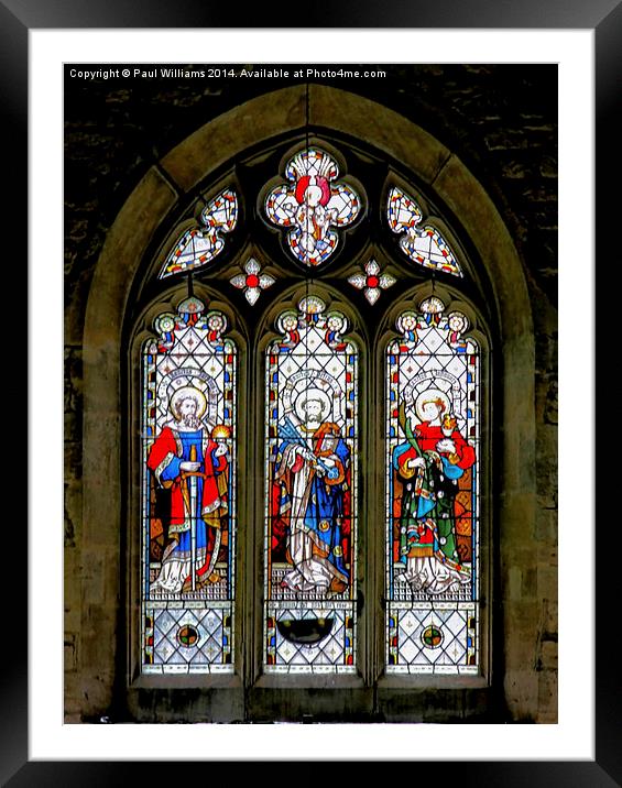 Church Stained Glass Window Framed Mounted Print by Paul Williams