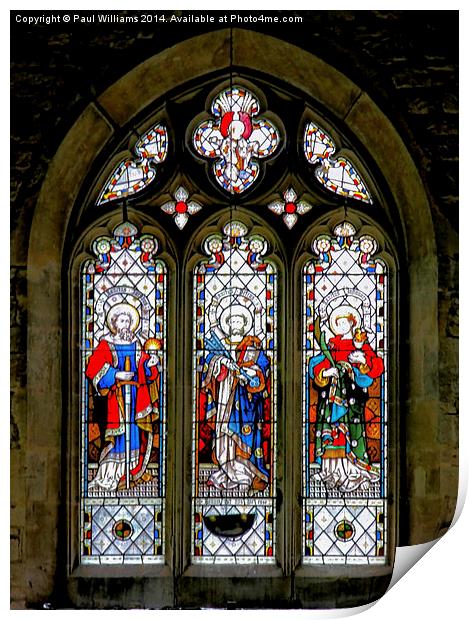 Church Stained Glass Window Print by Paul Williams