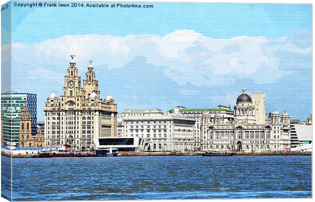 Liverpools Famous Three Graces Canvas Print by Frank Irwin