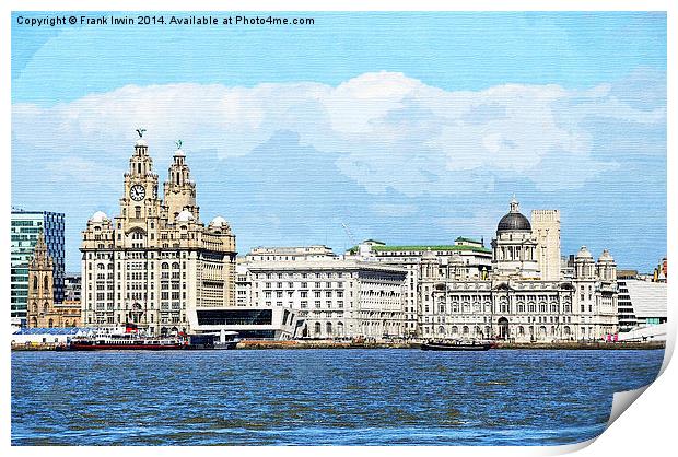 Liverpools Famous Three Graces Print by Frank Irwin