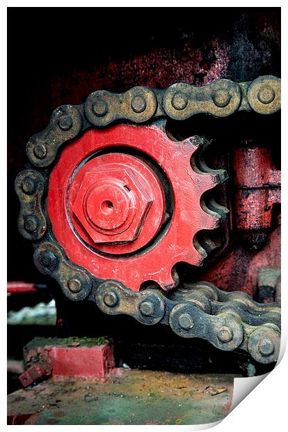Gear wheel and chain Print by Matthias Hauser