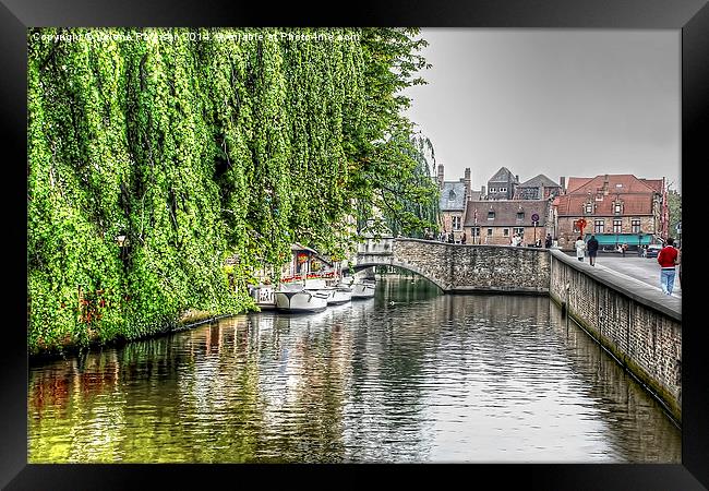 Picturesque Brugge Framed Print by Valerie Paterson