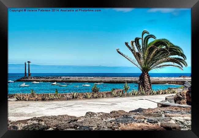 Costa Teguise Harbour Framed Print by Valerie Paterson